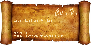 Csintalan Vitus névjegykártya